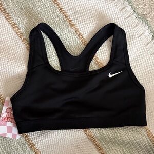Nike Black Racerback Sports Bra with White Swoosh